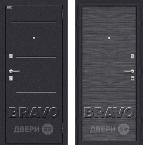 Входная металлическая Дверь Bravo Оптим Кобра Black Wood в Коломне