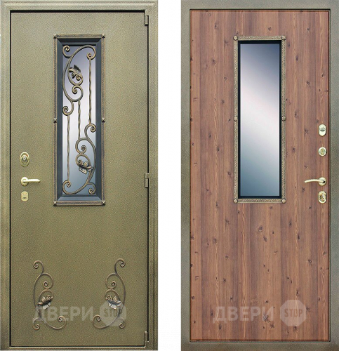 Входная металлическая Дверь АСД с окном и ковкой в Коломне