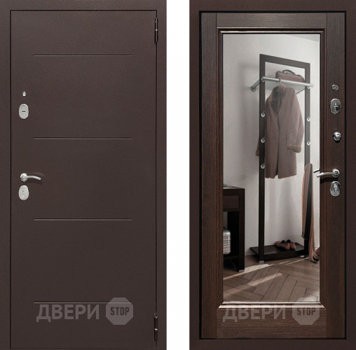 Дверь Престиж 100 с зеркалом Медь/Венге в Коломне
