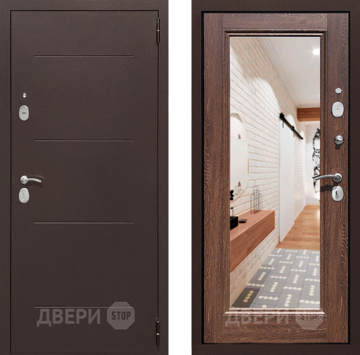 Дверь Престиж 100 с зеркалом Медь/Дуб филадельфия коньяк в Коломне