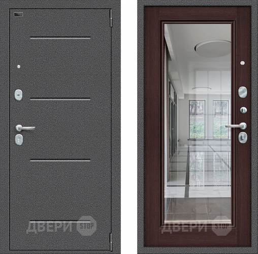 Входная металлическая Дверь Bravo Porta S-2 104/П61 с зеркалом венге в Коломне