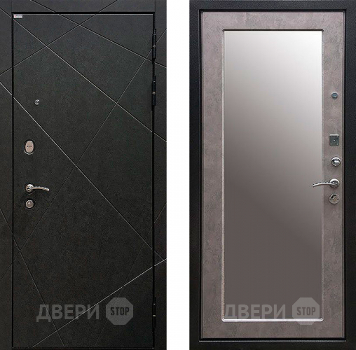 Дверь Ратибор Эстет 3К с зеркалом Бетон светлый в Коломне