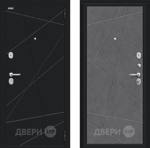 Дверь Bravo Граффити-5 Букле черное/Slate Art в Коломне
