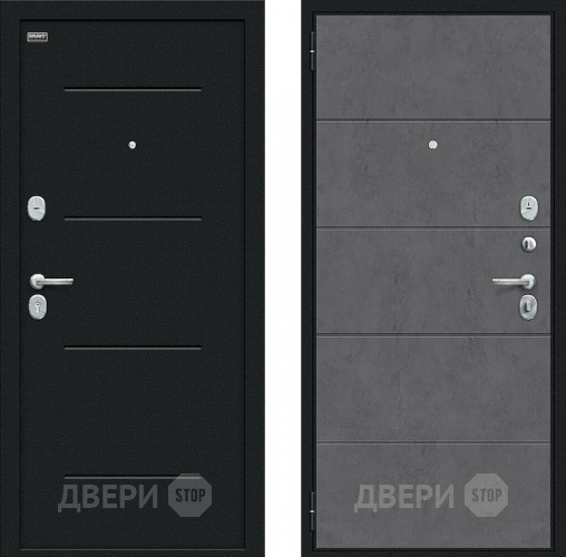 Дверь внутреннего открывания Bravo Граффити-1 Инсайд Букле черное/Slate Art в Коломне