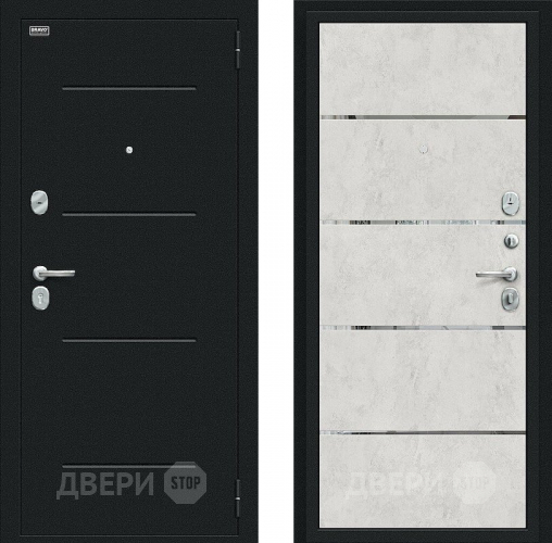 Входная металлическая Дверь Bravo Лайн Букле черное/Look Art в Коломне
