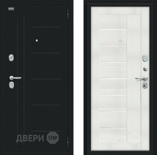 Дверь Bravo Проф Букле черное/Bianco Veralinga в Коломне