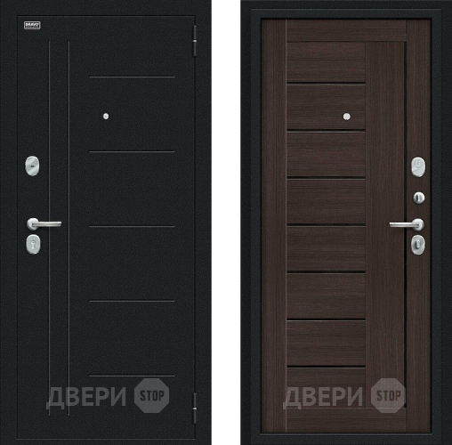 Входная металлическая Дверь Bravo Проф Букле черное/Wenge Veralinga в Коломне