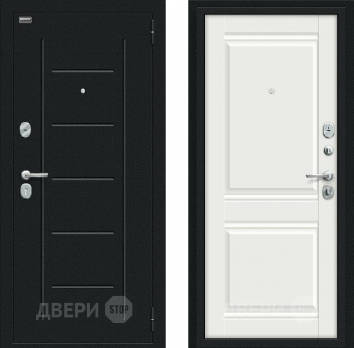 Входная металлическая Дверь Bravo Некст Kale Букле черное/Off-white в Коломне