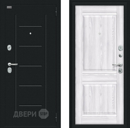 Входная металлическая Дверь Bravo Некст Kale Букле черное/Riviera Ice в Коломне