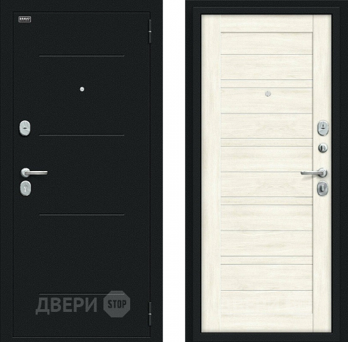 Входная металлическая Дверь Bravo Сити Kale Букле черное/Nordic Oak в Коломне