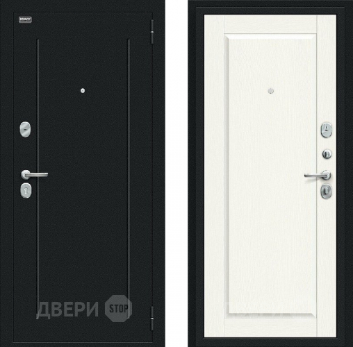 Дверь Bravo Сьют Kale Букле черное/White Wood в Коломне