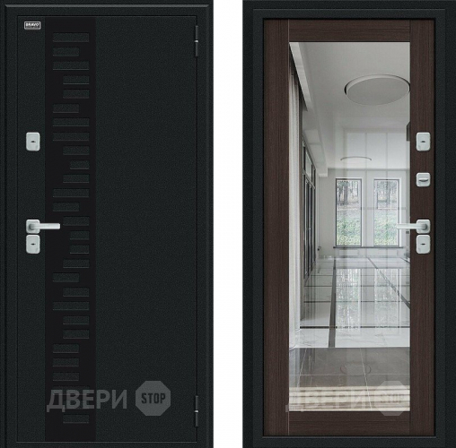 Дверь Bravo Thermo Флэш Декор Букле черное/Wenge Veralinga в Коломне