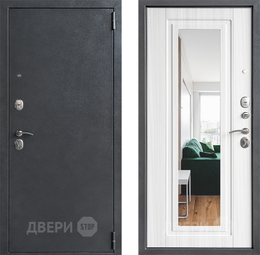 Входная металлическая Дверь Дверной Континент ДК-70 Зеркало Лиственница в Коломне