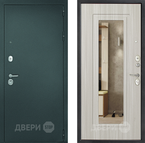 Входная металлическая Дверь Дверной Континент Рубикон Серебро Зеркало Сандал в Коломне