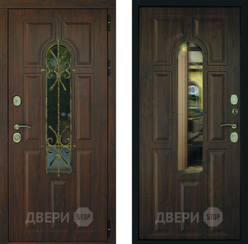 Входная металлическая Дверь Дверной Континент Лион Темный орех в Коломне