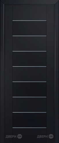 Межкомнатная дверь ProfilDoors 45U черный-матовый частично остекленная (графит) в Коломне
