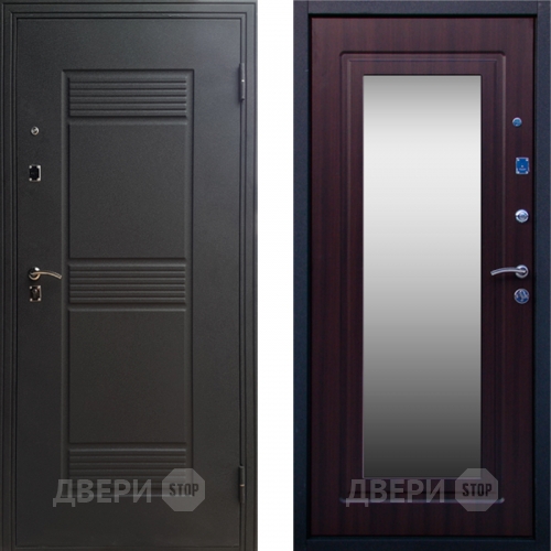 Входная металлическая Дверь СТОП ЗЕРКАЛО Венге в Коломне