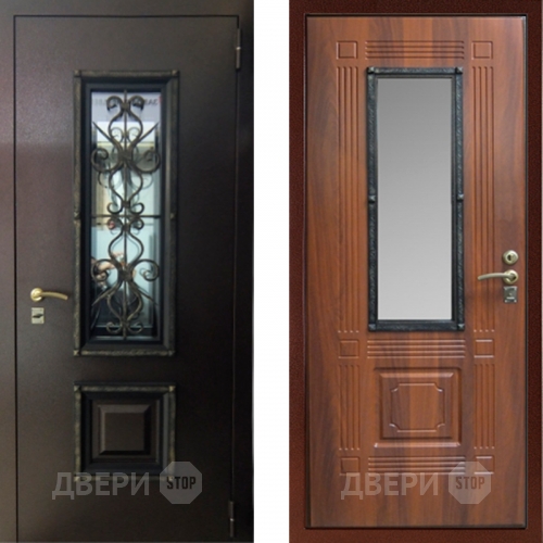 Дверь с ковкой и стеклом в Коломне