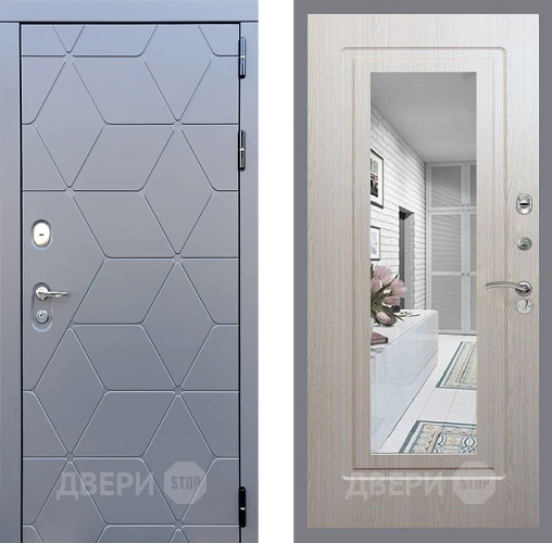 Дверь Стоп КОСМО Зеркало ФЛ-120 Беленый дуб в Коломне