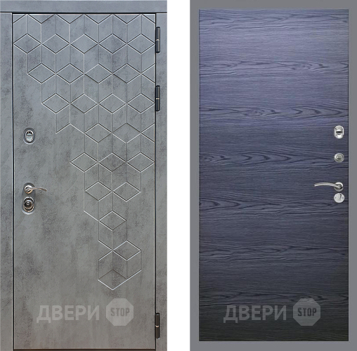 Дверь Стоп БЕТОН Гладкая Дуб тангенальный черный в Коломне
