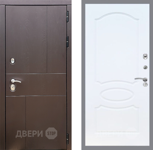 Входная металлическая Дверь Стоп УРБАН ФЛ-128 Белый ясень в Коломне