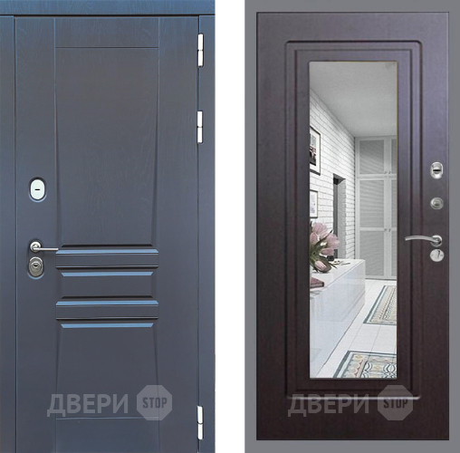 Входная металлическая Дверь Стоп ПЛАТИНУМ Зеркало ФЛ-120 Венге в Коломне