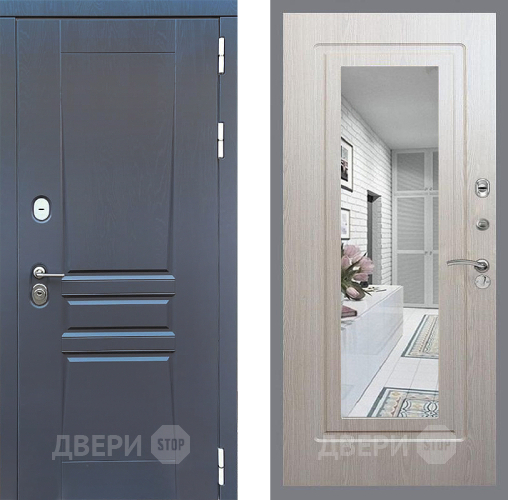 Дверь Стоп ПЛАТИНУМ Зеркало ФЛ-120 Беленый дуб в Коломне