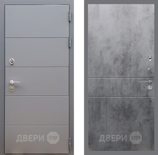 Входная металлическая Дверь Стоп АРТ ГРАФИТ ФЛ-290 Бетон темный в Коломне