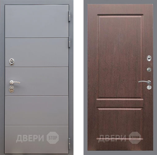 Входная металлическая Дверь Стоп АРТ ГРАФИТ ФЛ-117 Орех премиум в Коломне