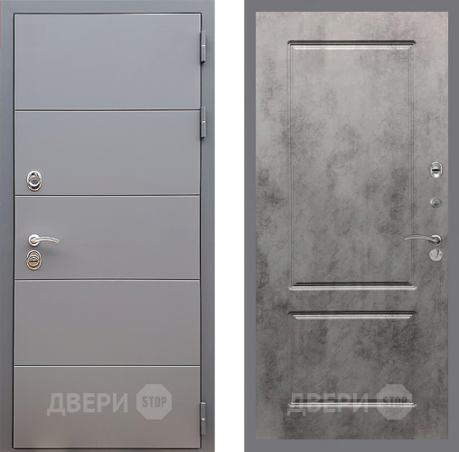 Входная металлическая Дверь Стоп АРТ ГРАФИТ ФЛ-117 Бетон темный в Коломне