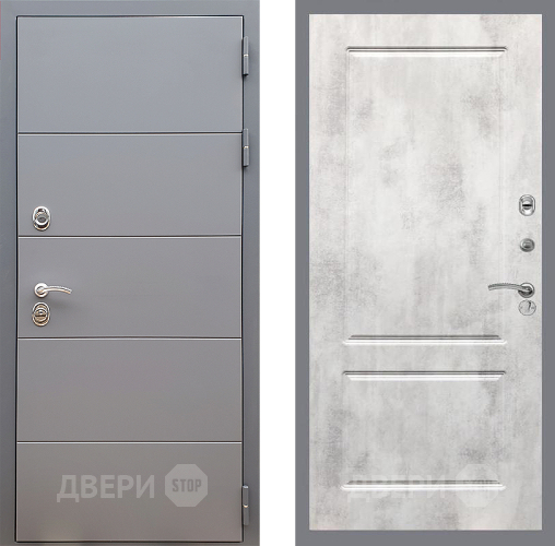 Входная металлическая Дверь Стоп АРТ ГРАФИТ ФЛ-117 Бетон светлый в Коломне