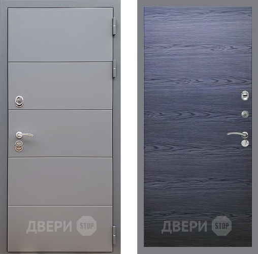 Дверь Стоп АРТ ГРАФИТ Гладкая Дуб тангенальный черный в Коломне