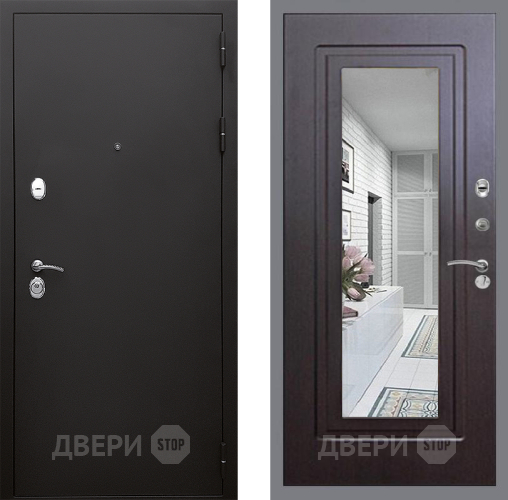 Дверь Стоп КЛАССИК Шагрень Зеркало ФЛ-120 Венге в Коломне