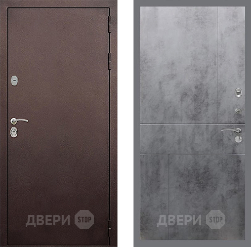 Дверь Стоп КЛАССИК Медь ФЛ-290 Бетон темный в Коломне