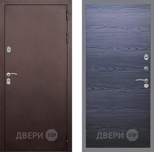 Входная металлическая Дверь Стоп КЛАССИК Медь Гладкая Дуб тангенальный черный в Коломне