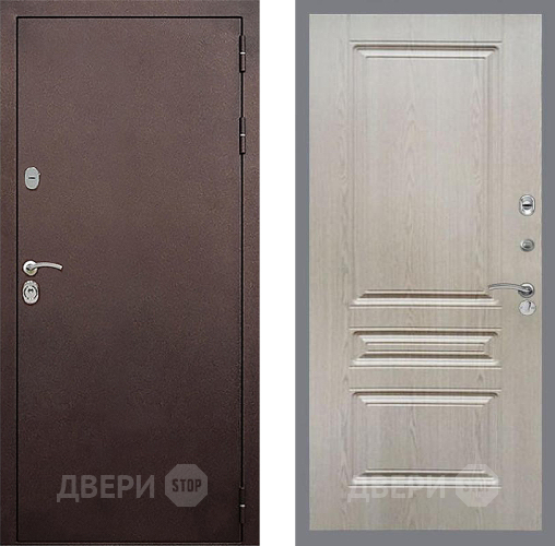 Входная металлическая Дверь Стоп КЛАССИК Медь ФЛ-243 Беленый дуб в Коломне