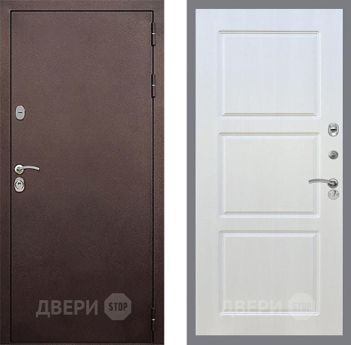 Входная металлическая Дверь Стоп КЛАССИК Медь ФЛ-3 Лиственница беж в Коломне