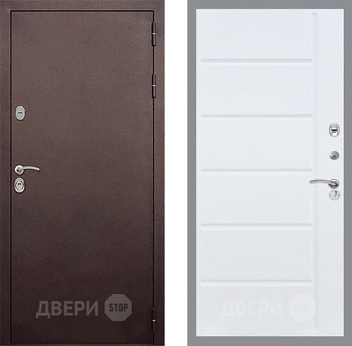 Входная металлическая Дверь Стоп КЛАССИК Медь ФЛ-102 Белый ясень в Коломне