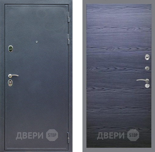 Входная металлическая Дверь Стоп СИЛЬВЕР Гладкая Дуб тангенальный черный в Коломне