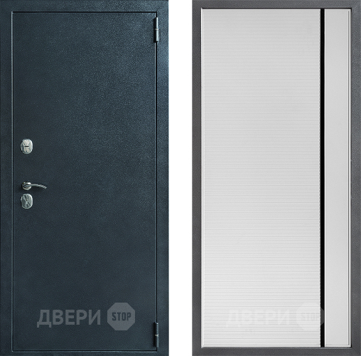 Входная металлическая Дверь Дверной континент ДК-70 Дизайн ФЛ-757 Черное Стекло Софт милк в Коломне