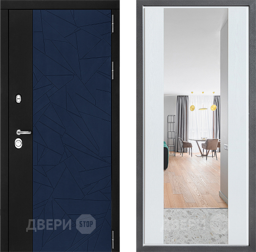 Дверь Дверной континент ДК-9 ФЛЗ-1 Зеркало Белое дерево в Коломне