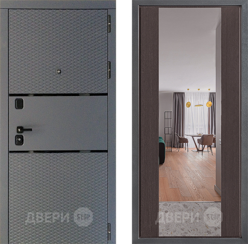Входная металлическая Дверь Дверной континент Диамант Дизайн ФЛЗ-1 Зеркало Венге в Коломне