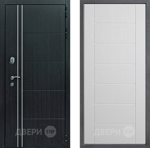 Входная металлическая Дверь Дверной континент Теплолюкс Дизайн ФЛ-Лайн Белое дерево в Коломне
