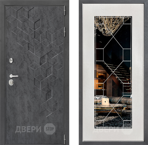 Дверь Дверной континент ДК-3/713 ФЛ-Тиффани Зеркало Белое дерево в Коломне