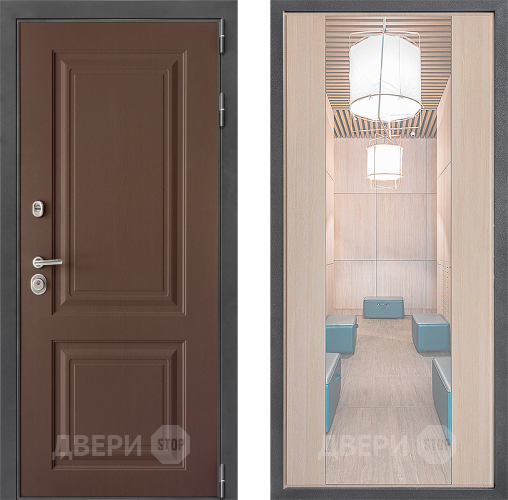 Дверь Дверной континент ДК-3/729 ФЛЗ-1 Зеркало Капучино в Коломне