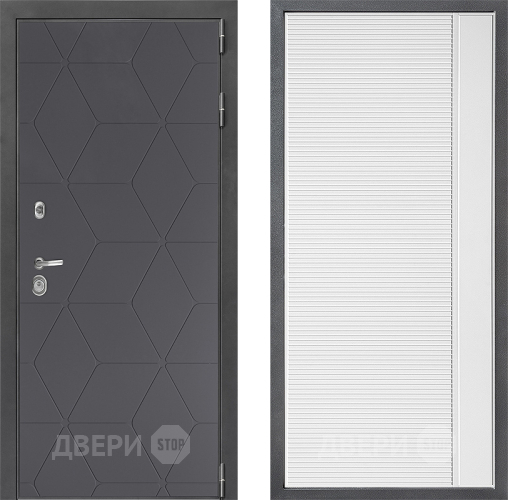 Входная металлическая Дверь Дверной континент ДК-3/744 ФЛ-757 Белое Стекло Софт милк в Коломне