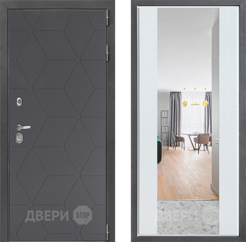 Дверь Дверной континент ДК-3/744 ФЛЗ-1 Зеркало Белое дерево в Коломне