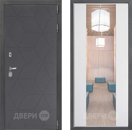 Дверь Дверной континент ДК-3/744 ФЛЗ-1 Зеркало Белый софт в Коломне