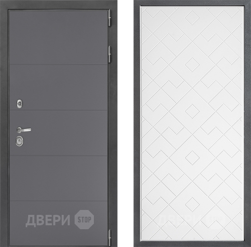 Входная металлическая Дверь Дверной континент ДК-3/649 ФЛ-Тиффани Белый софт в Коломне