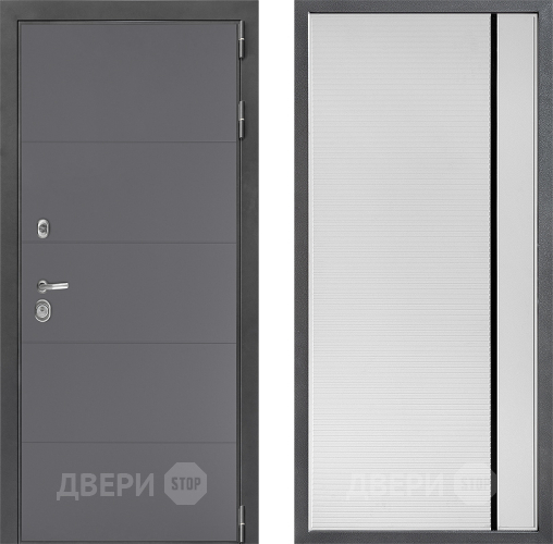 Входная металлическая Дверь Дверной континент ДК-3/649 ФЛ-757 Черное Стекло Софт милк в Коломне